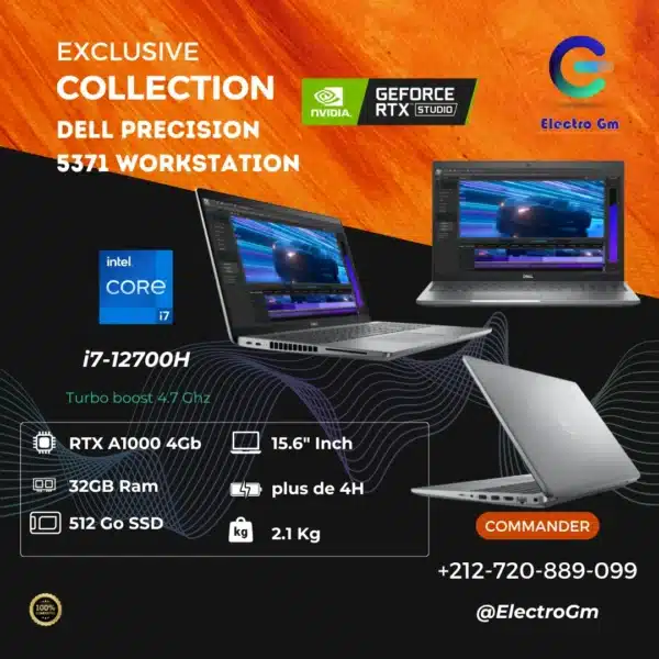 Dell Precision 3571 i7 12eme, 32/512, RTX A1000