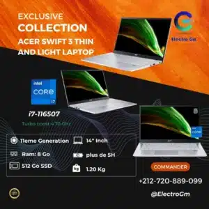 Acer Swift I7-116507 11Th Gen 8/512 Écran14" FHD Batterie +5H49K