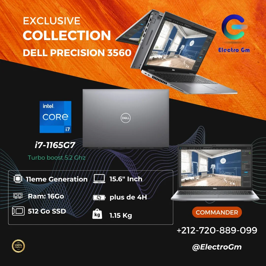 Dell Precision 3560 I7-1165G7 11Th Gen16/512 CarteGraphique: Nvidia Quadro T5002Gb Écran15.6"FHD