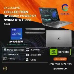 HP Zbook Power G7 Core i9-10885H, 64/1To, Nvidia Quadro T1000